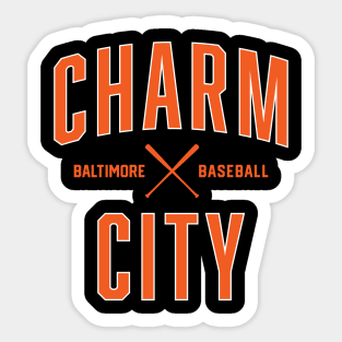 Baltimore Charm City Baseball Tee: Hit a Home Run with City Pride! Sticker